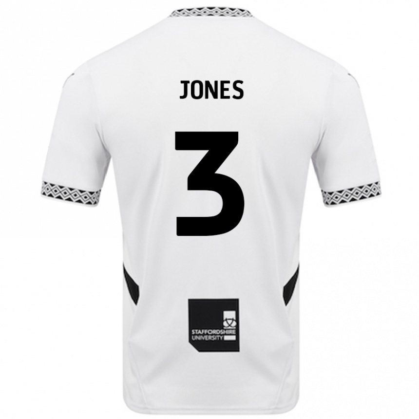 キッズフットボールDan Jones#3白ホームシャツ2024/25ジャージーユニフォーム