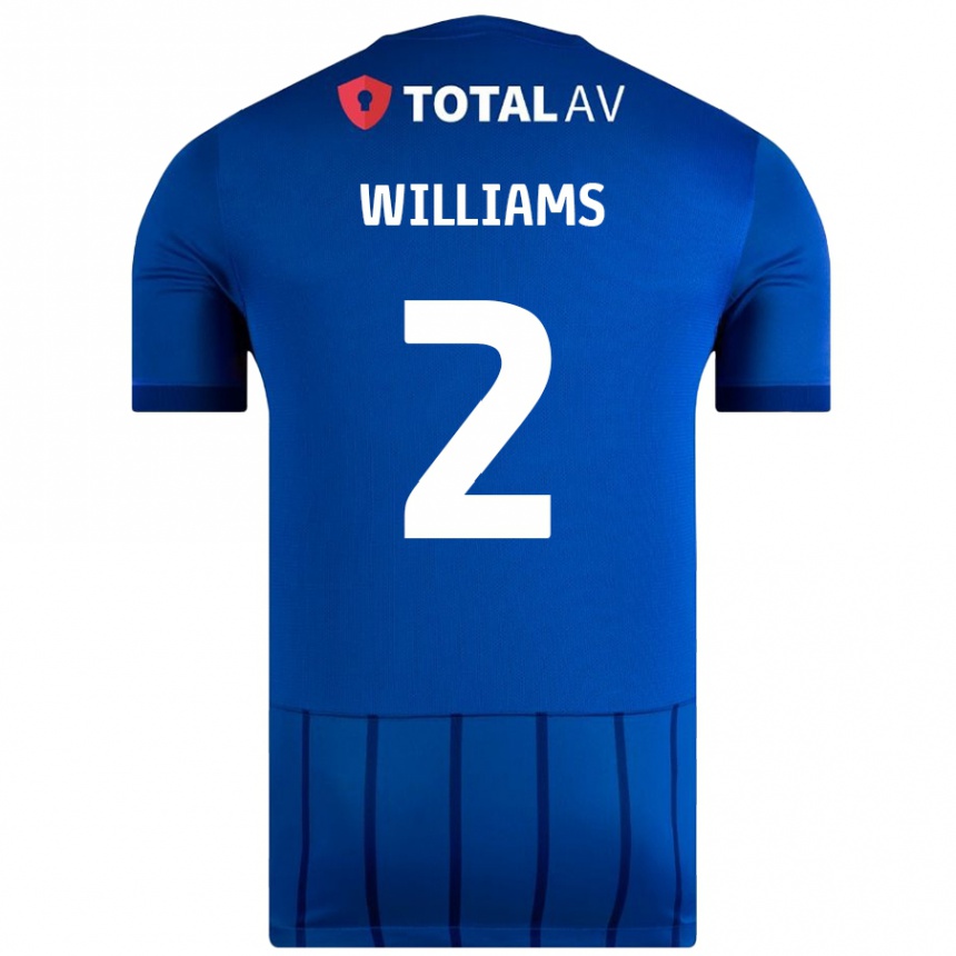 キッズフットボールJordan Williams#2青ホームシャツ2024/25ジャージーユニフォーム