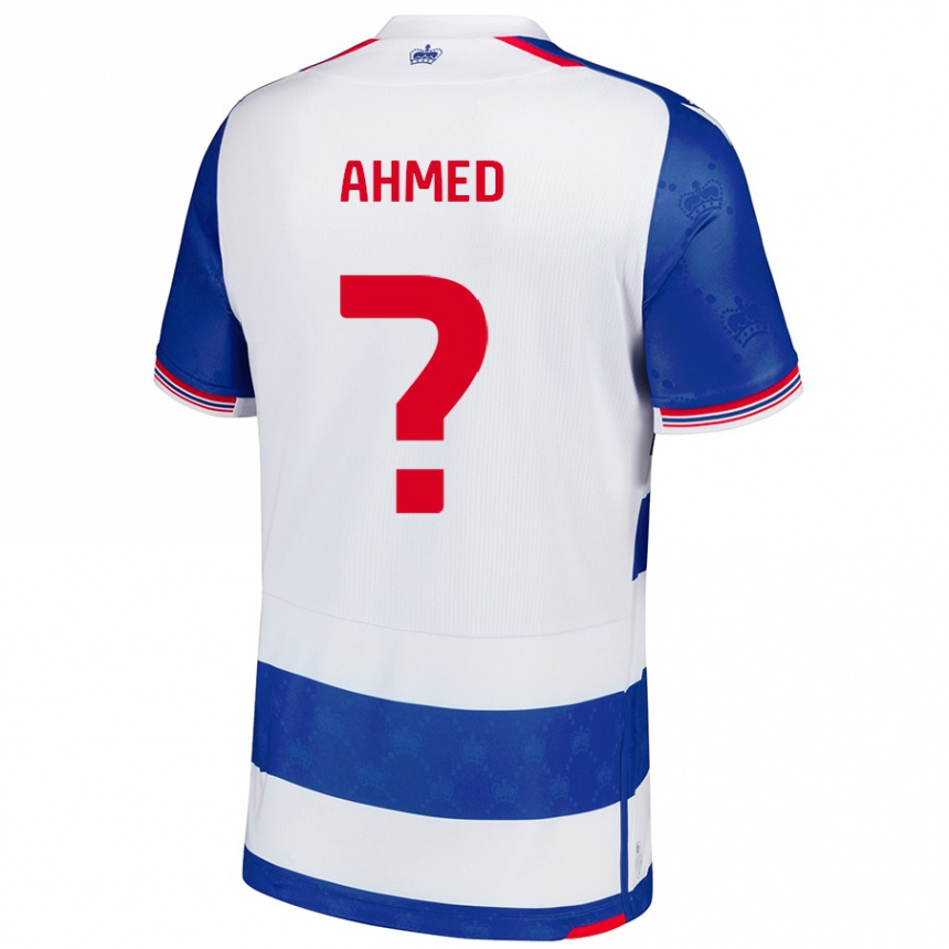 キッズフットボールAshqar Ahmed#0ブルーホワイトホームシャツ2024/25ジャージーユニフォーム