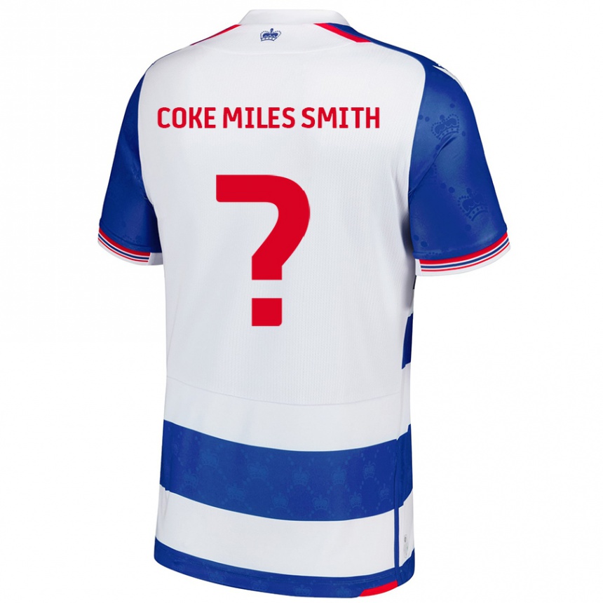 キッズフットボールKiyan Coke Miles Smith#0ブルーホワイトホームシャツ2024/25ジャージーユニフォーム