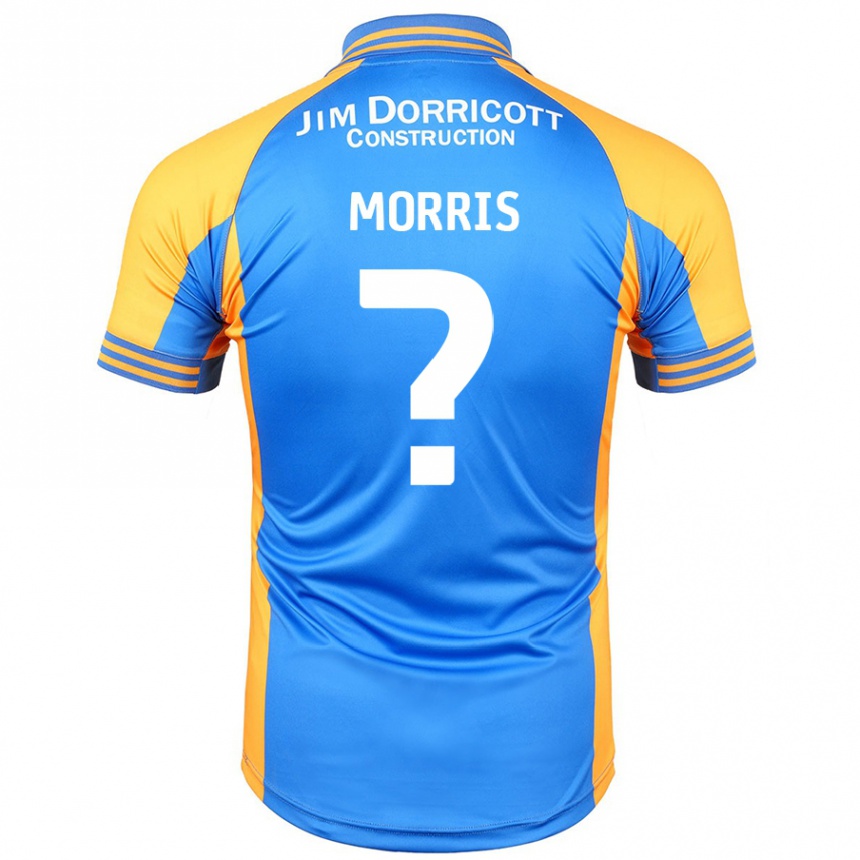 キッズフットボールCammron Morris#0ブルーアンバーホームシャツ2024/25ジャージーユニフォーム