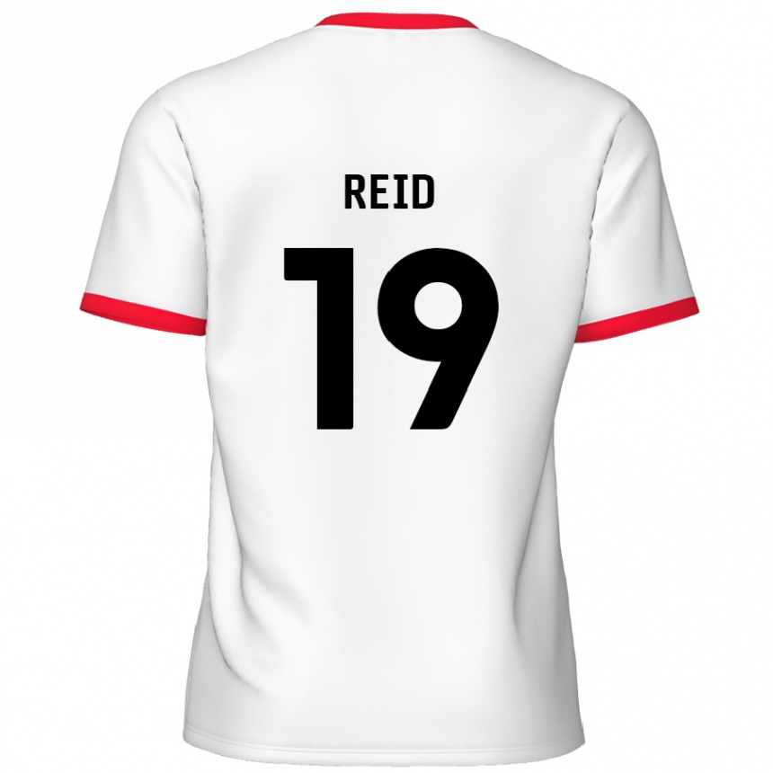 キッズフットボールJamie Reid#19白 赤ホームシャツ2024/25ジャージーユニフォーム