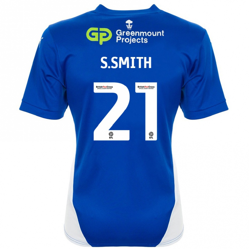 キッズフットボールScott Smith#21ブルーホワイトホームシャツ2024/25ジャージーユニフォーム