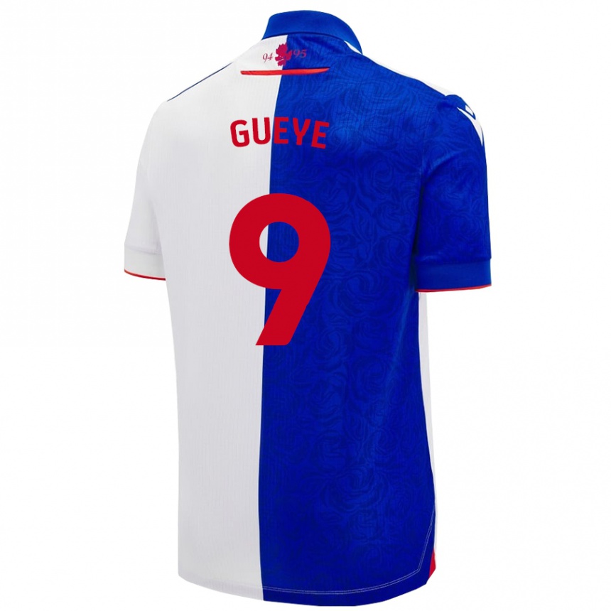 キッズフットボールMakhtar Gueye#9スカイブルー ホワイトホームシャツ2024/25ジャージーユニフォーム