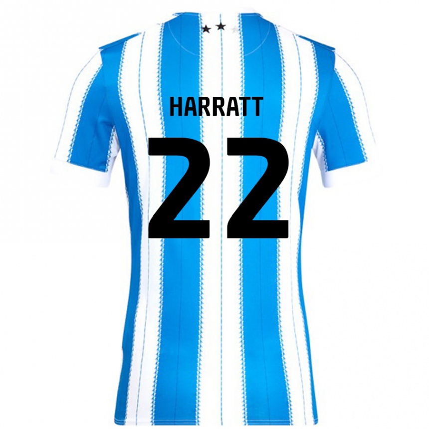 キッズフットボールKian Harratt#22ブルーホワイトホームシャツ2024/25ジャージーユニフォーム