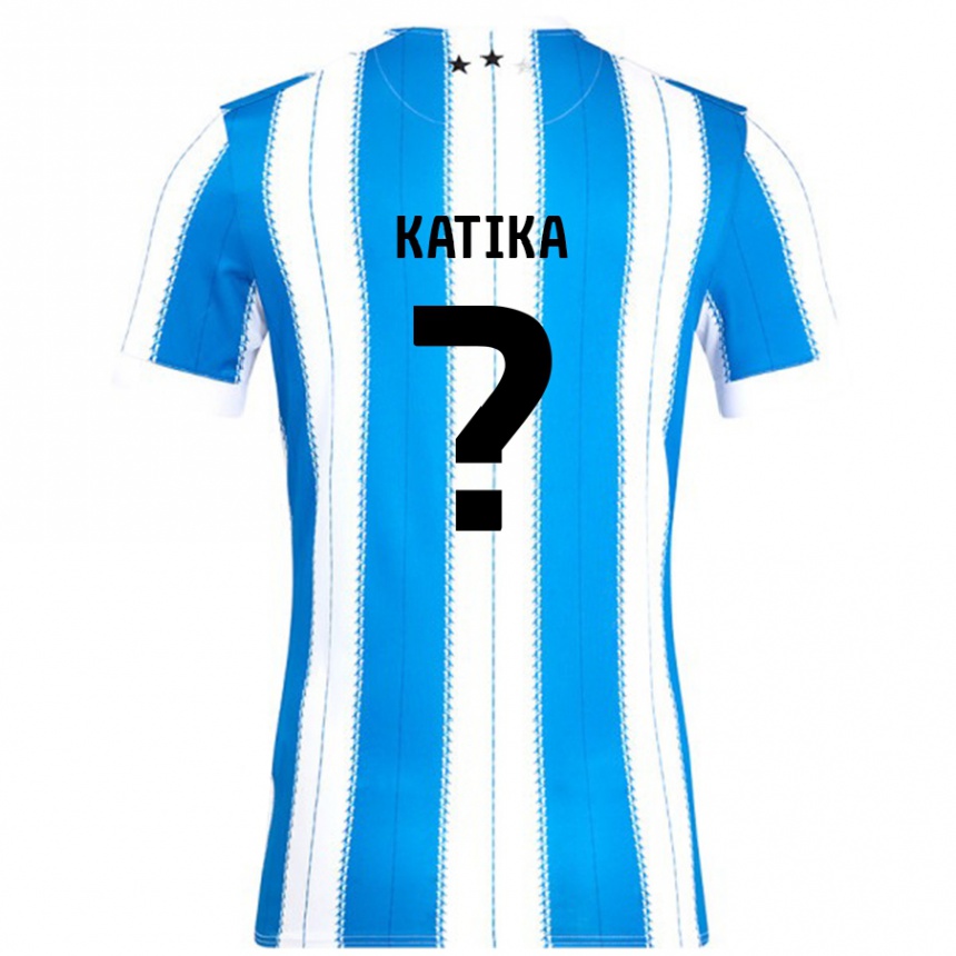 キッズフットボールEmick Katika#0ブルーホワイトホームシャツ2024/25ジャージーユニフォーム