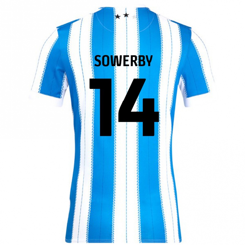 キッズフットボールLucy Sowerby#14ブルーホワイトホームシャツ2024/25ジャージーユニフォーム