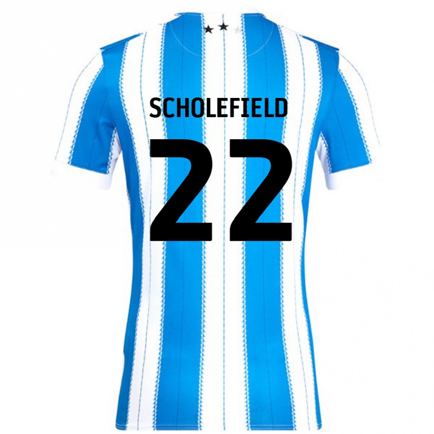 キッズフットボールLois Scholefield#22ブルーホワイトホームシャツ2024/25ジャージーユニフォーム