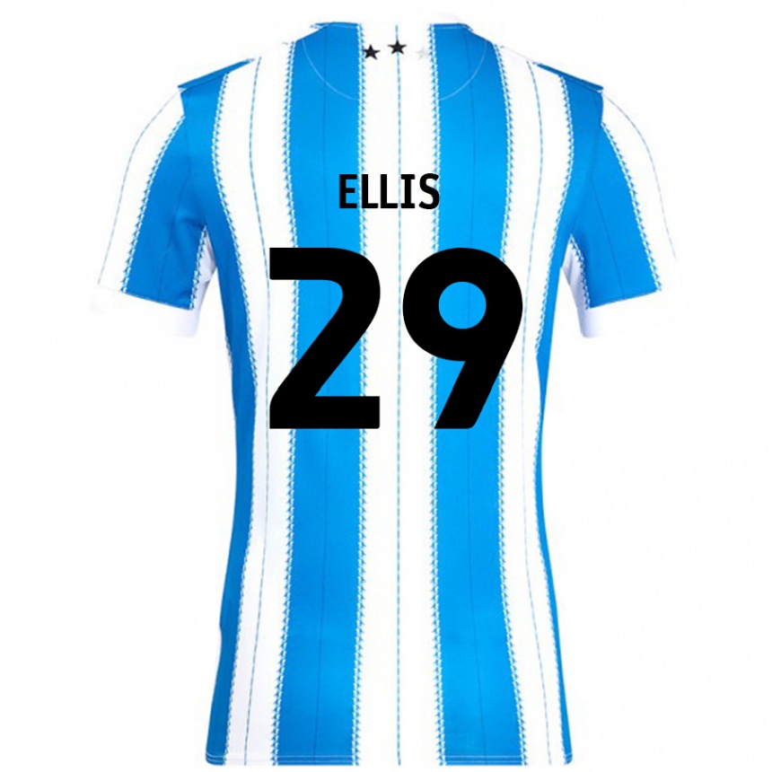 キッズフットボールMolly Ellis#29ブルーホワイトホームシャツ2024/25ジャージーユニフォーム