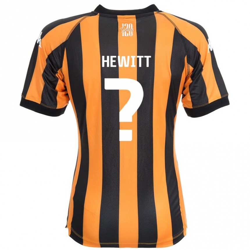 キッズフットボールStan Hewitt#0ブラックアンバーホームシャツ2024/25ジャージーユニフォーム