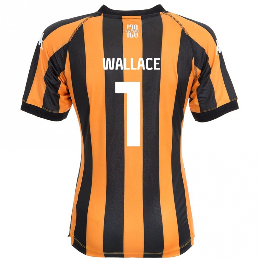 キッズフットボールAbbi Wallace#1ブラックアンバーホームシャツ2024/25ジャージーユニフォーム