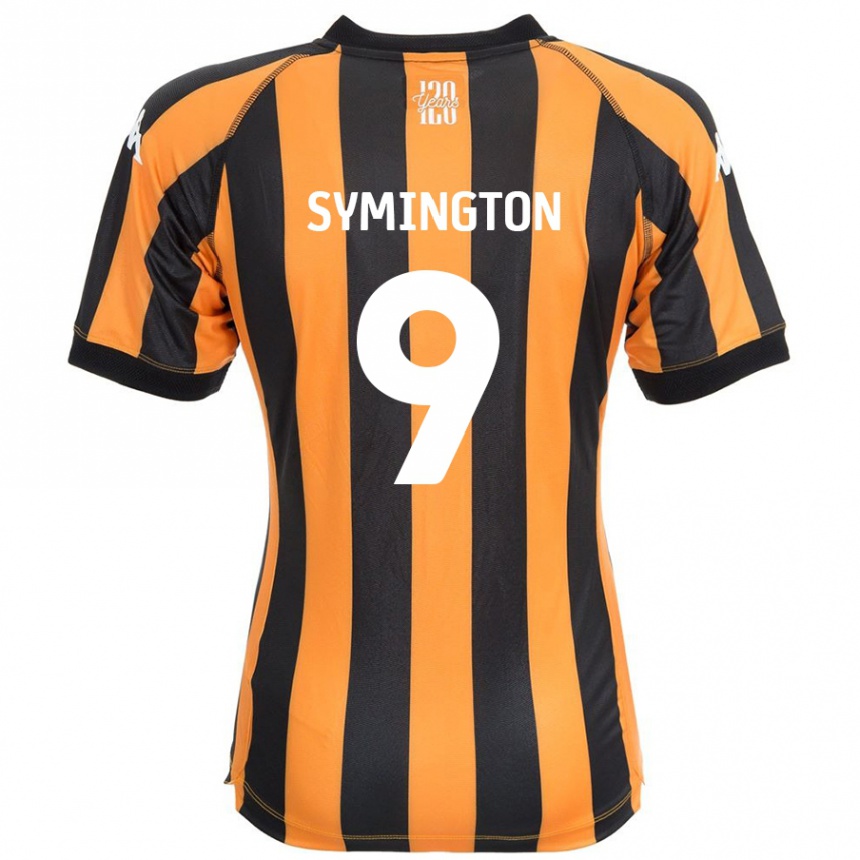 キッズフットボールJo Symington#9ブラックアンバーホームシャツ2024/25ジャージーユニフォーム