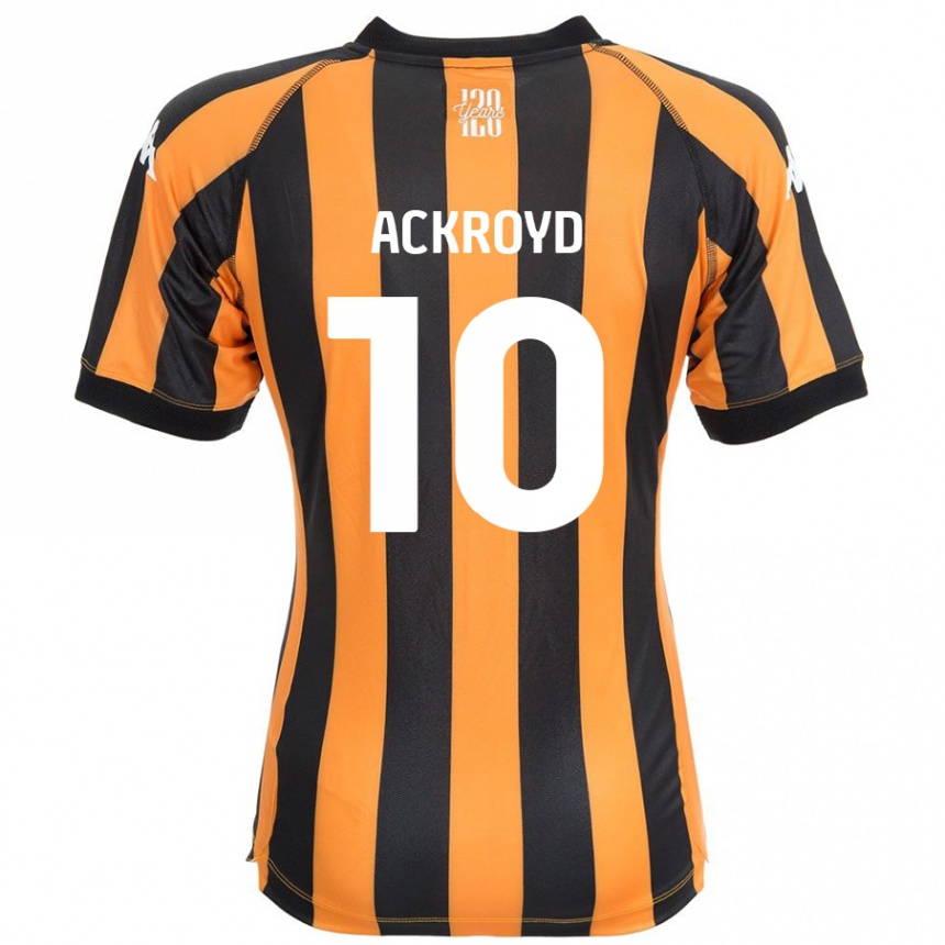 キッズフットボールRachael Ackroyd#10ブラックアンバーホームシャツ2024/25ジャージーユニフォーム