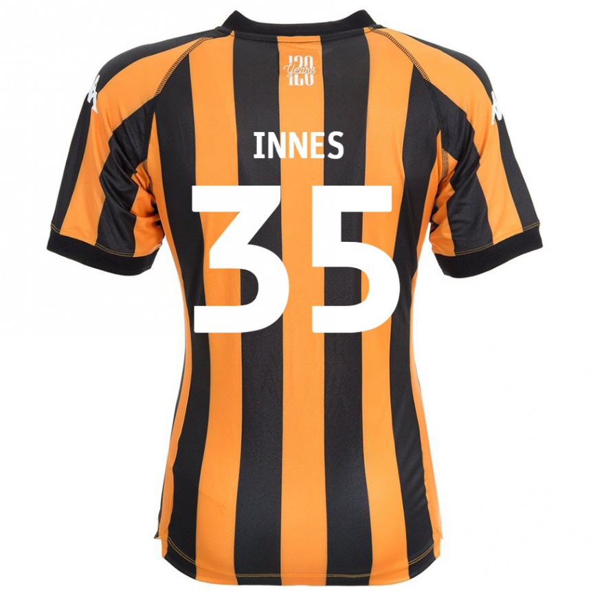 キッズフットボールEmma Innes#35ブラックアンバーホームシャツ2024/25ジャージーユニフォーム