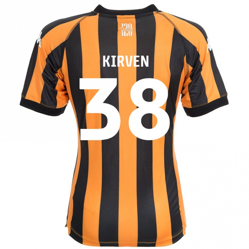 キッズフットボールTess Kirven#38ブラックアンバーホームシャツ2024/25ジャージーユニフォーム