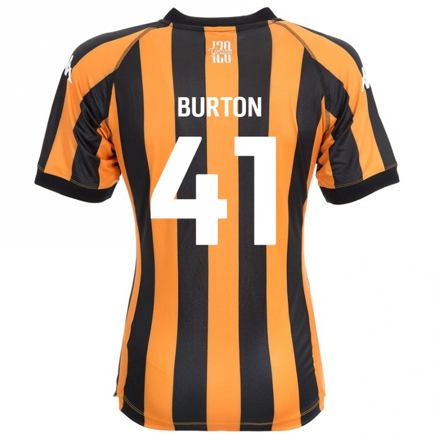 キッズフットボールJess Burton#41ブラックアンバーホームシャツ2024/25ジャージーユニフォーム