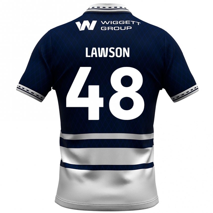 キッズフットボールSha'mar Lawson#48ネイビーブルー ホワイトホームシャツ2024/25ジャージーユニフォーム