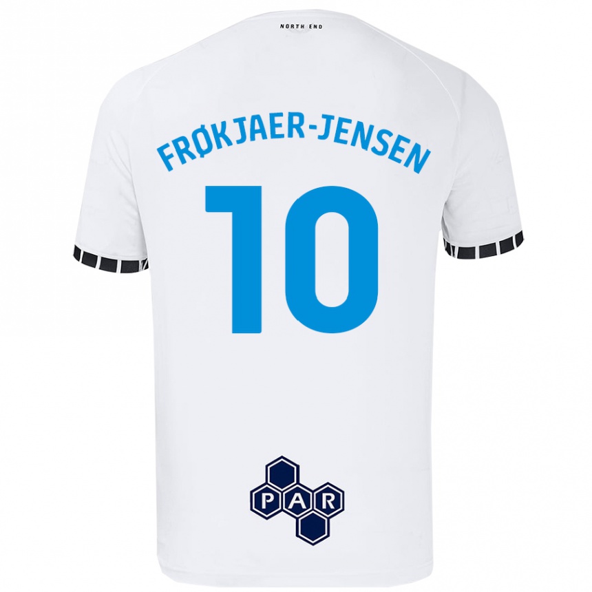 キッズフットボールMads Frøkjaer-Jensen#10白ホームシャツ2024/25ジャージーユニフォーム