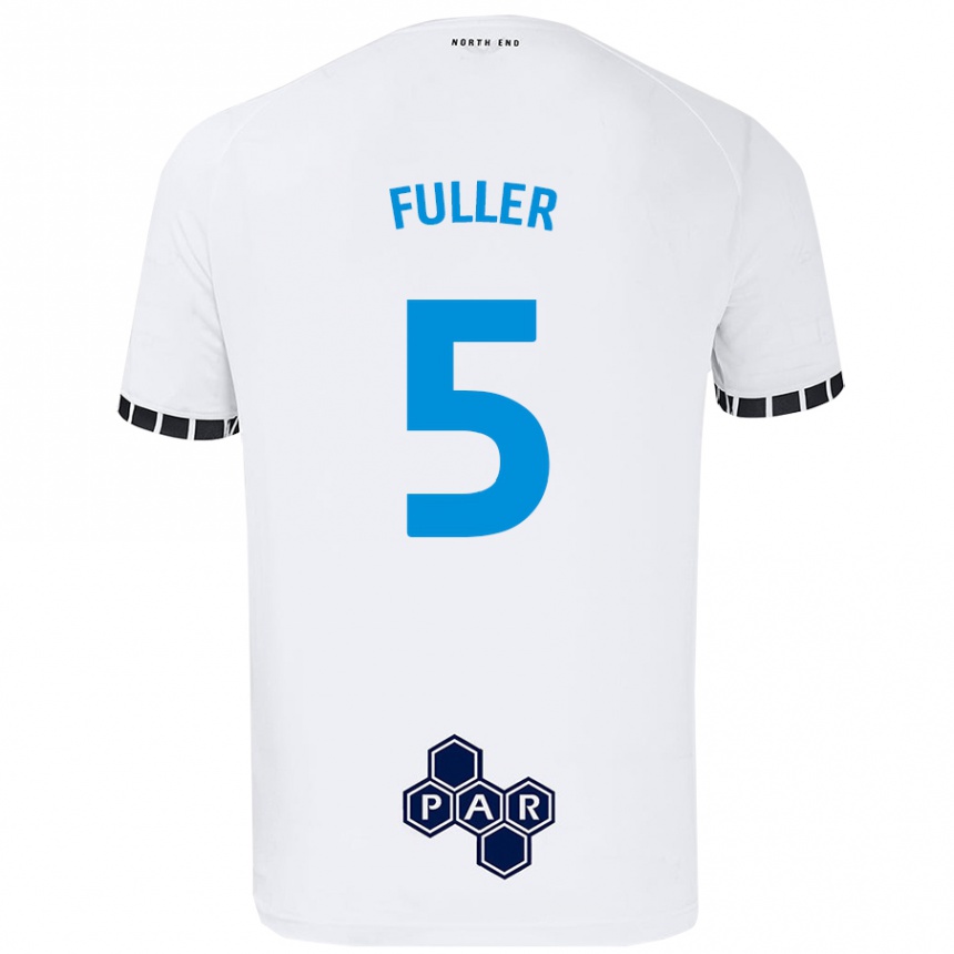 キッズフットボールOlivia Fuller#5白ホームシャツ2024/25ジャージーユニフォーム