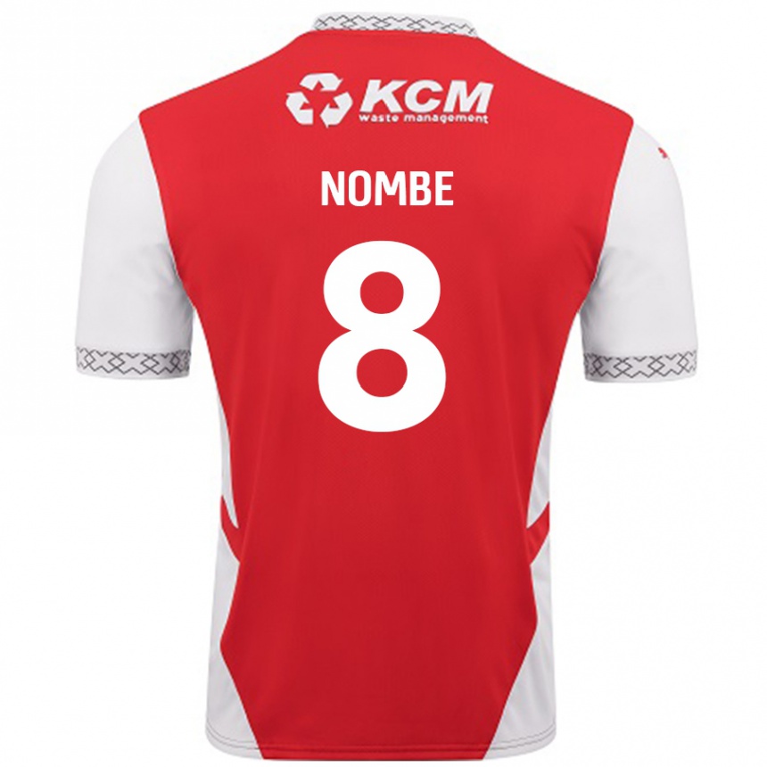 キッズフットボールSam Nombe#8赤 白ホームシャツ2024/25ジャージーユニフォーム