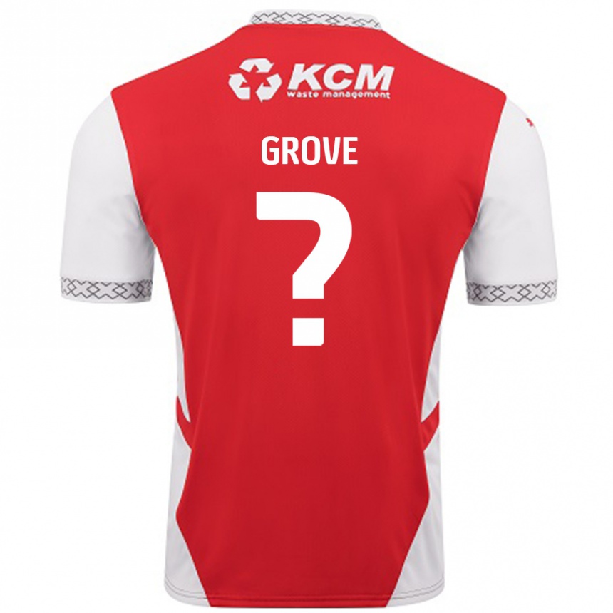 キッズフットボールRylee Grove#0赤 白ホームシャツ2024/25ジャージーユニフォーム