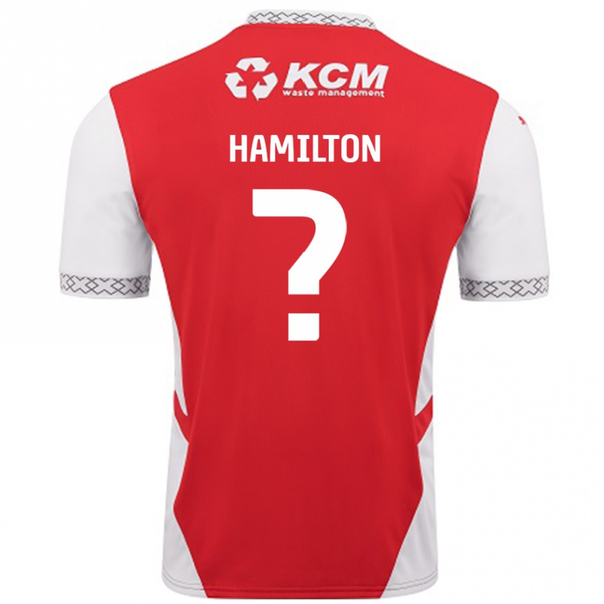 キッズフットボールBailey Hamilton#0赤 白ホームシャツ2024/25ジャージーユニフォーム