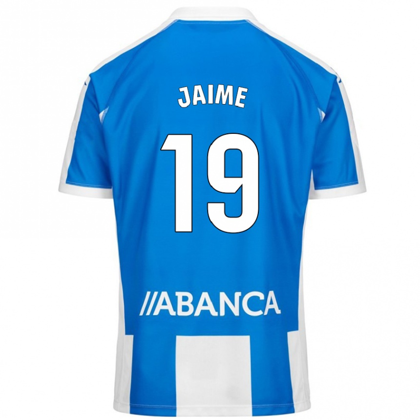 キッズフットボールJaime Sánchez#19ブルーホワイトホームシャツ2024/25ジャージーユニフォーム