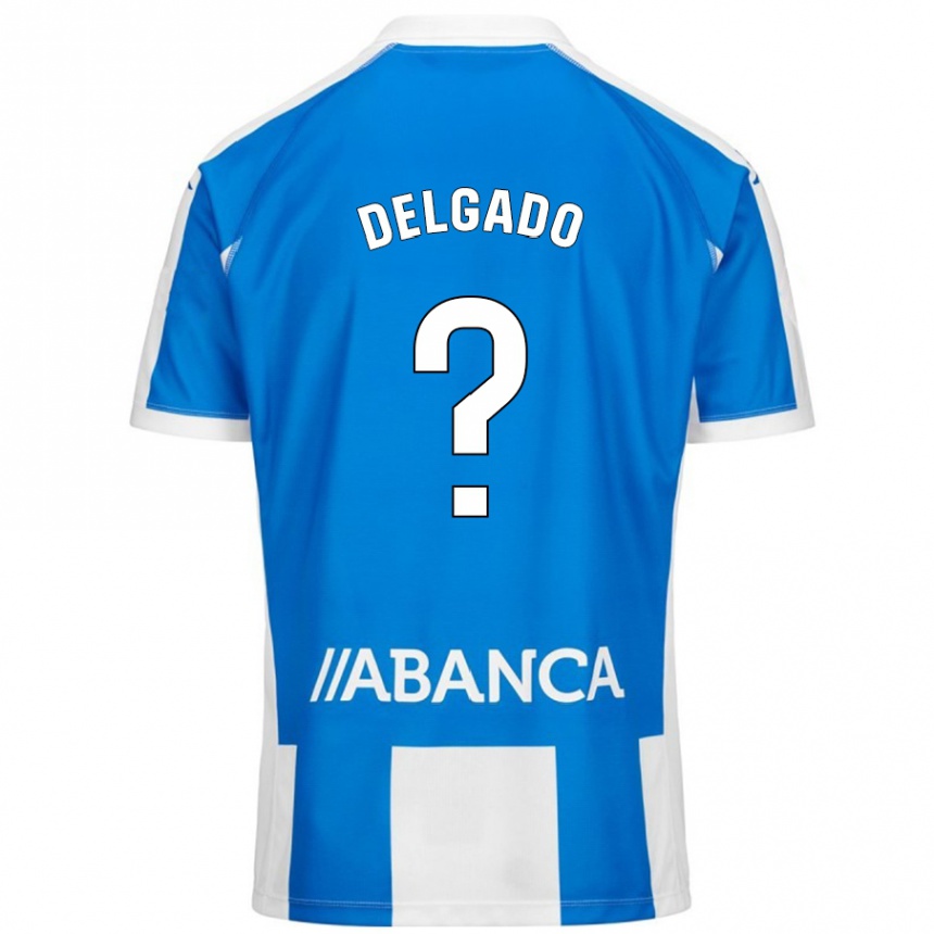 キッズフットボールÁlex Delgado#0ブルーホワイトホームシャツ2024/25ジャージーユニフォーム