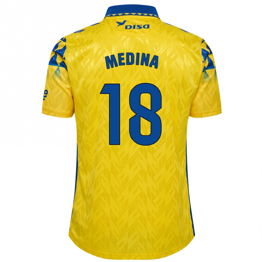 キッズフットボールIván Medina#18黄 青ホームシャツ2024/25ジャージーユニフォーム