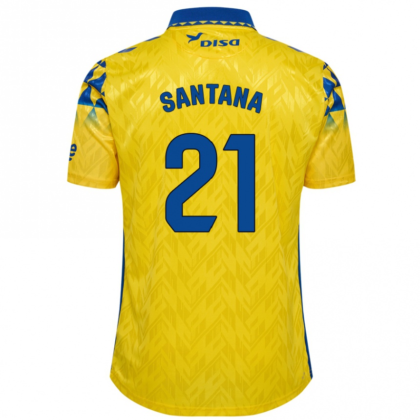 キッズフットボールYadam Santana#21黄 青ホームシャツ2024/25ジャージーユニフォーム