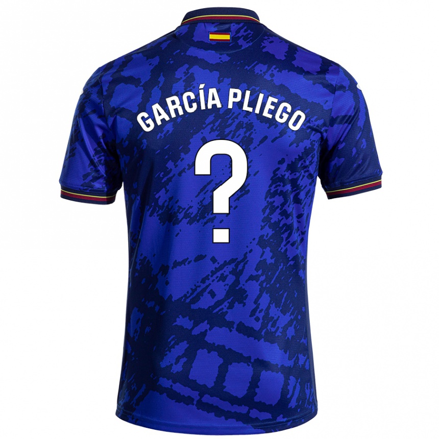 キッズフットボールHugo García Pliego#0濃い青ホームシャツ2024/25ジャージーユニフォーム