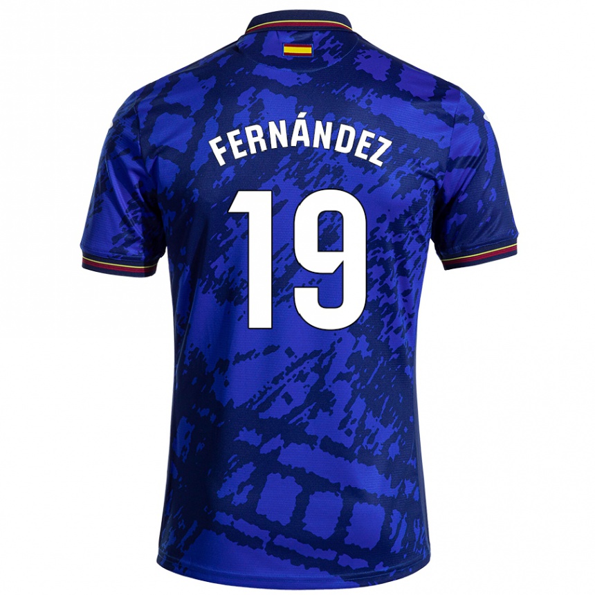 キッズフットボールIsmael Fernández#19濃い青ホームシャツ2024/25ジャージーユニフォーム