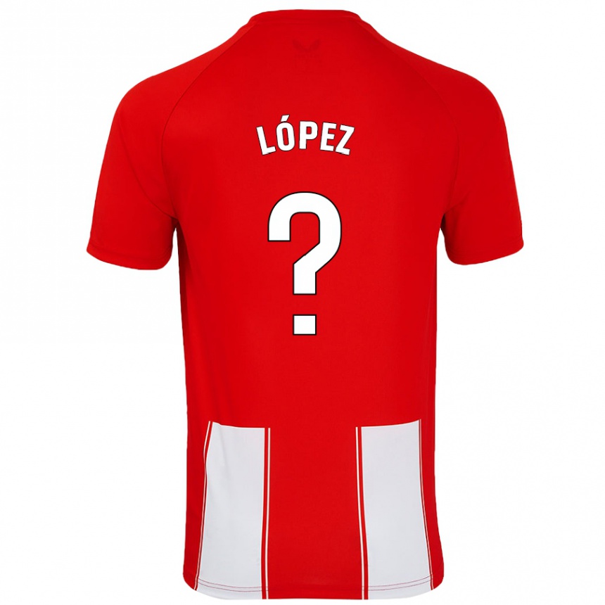 キッズフットボールJesús López#0赤 白ホームシャツ2024/25ジャージーユニフォーム