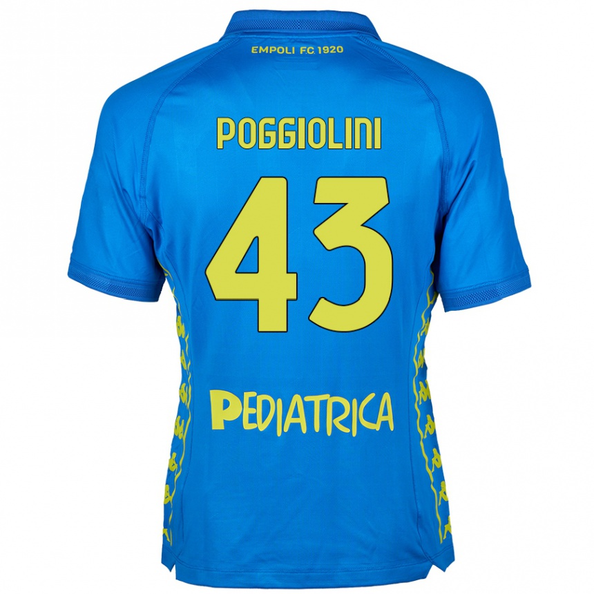 キッズフットボールDuccio Poggiolini#43青ホームシャツ2024/25ジャージーユニフォーム