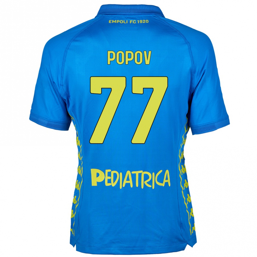 キッズフットボールBogdan Popov#77青ホームシャツ2024/25ジャージーユニフォーム