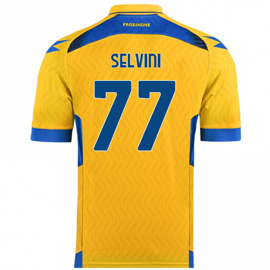 キッズフットボールAlessandro Selvini#77黄ホームシャツ2024/25ジャージーユニフォーム