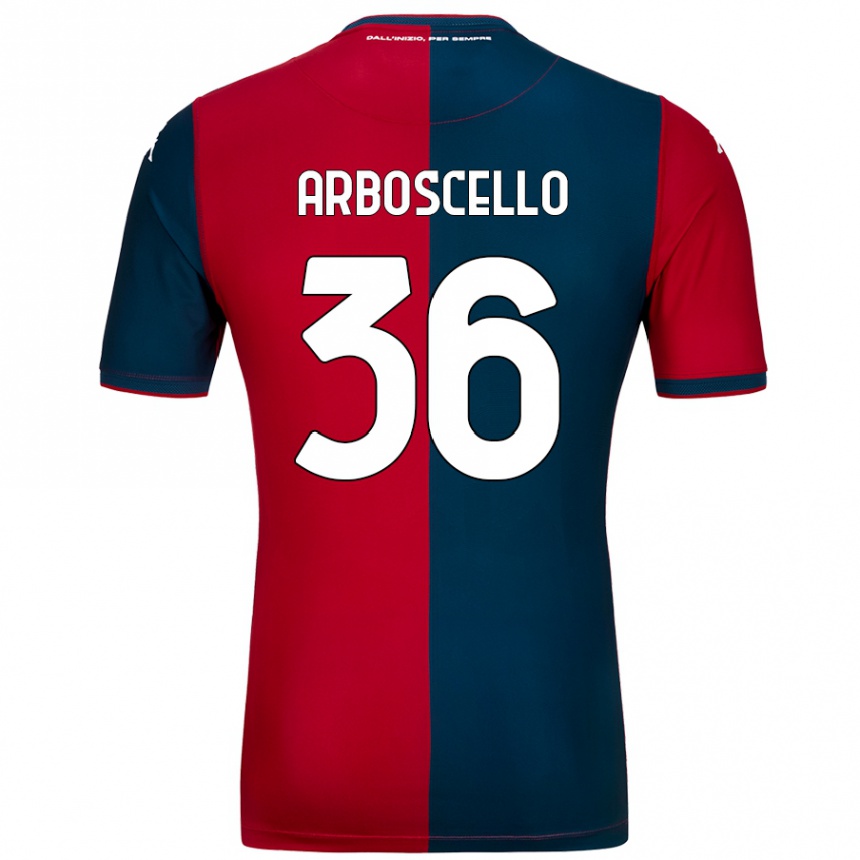 キッズフットボールRiccardo Arboscello#36赤 ダークブルーホームシャツ2024/25ジャージーユニフォーム