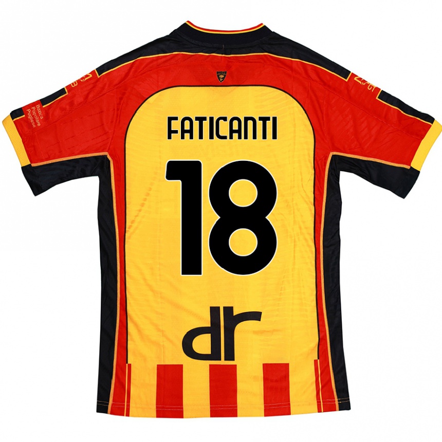 キッズフットボールGiacomo Faticanti#18黄 赤ホームシャツ2024/25ジャージーユニフォーム