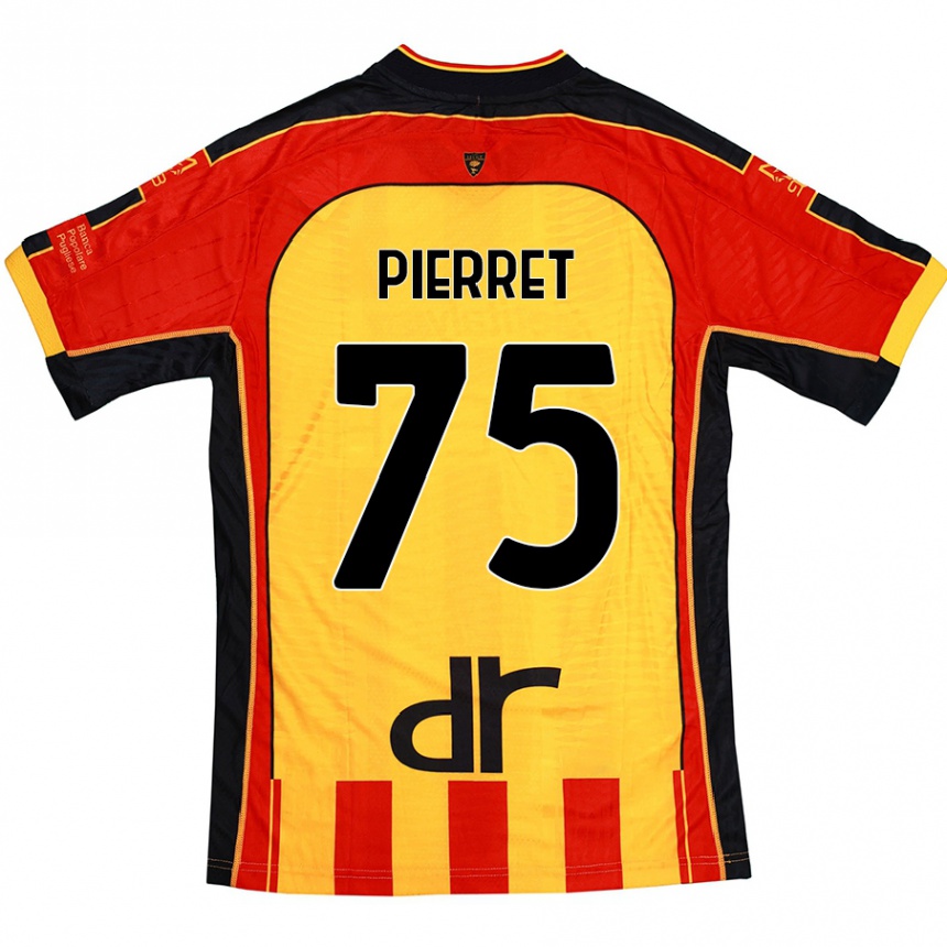 キッズフットボールBalthazar Pierret#75黄 赤ホームシャツ2024/25ジャージーユニフォーム