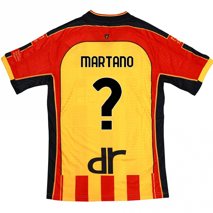 キッズフットボールDiego Martano#0黄 赤ホームシャツ2024/25ジャージーユニフォーム