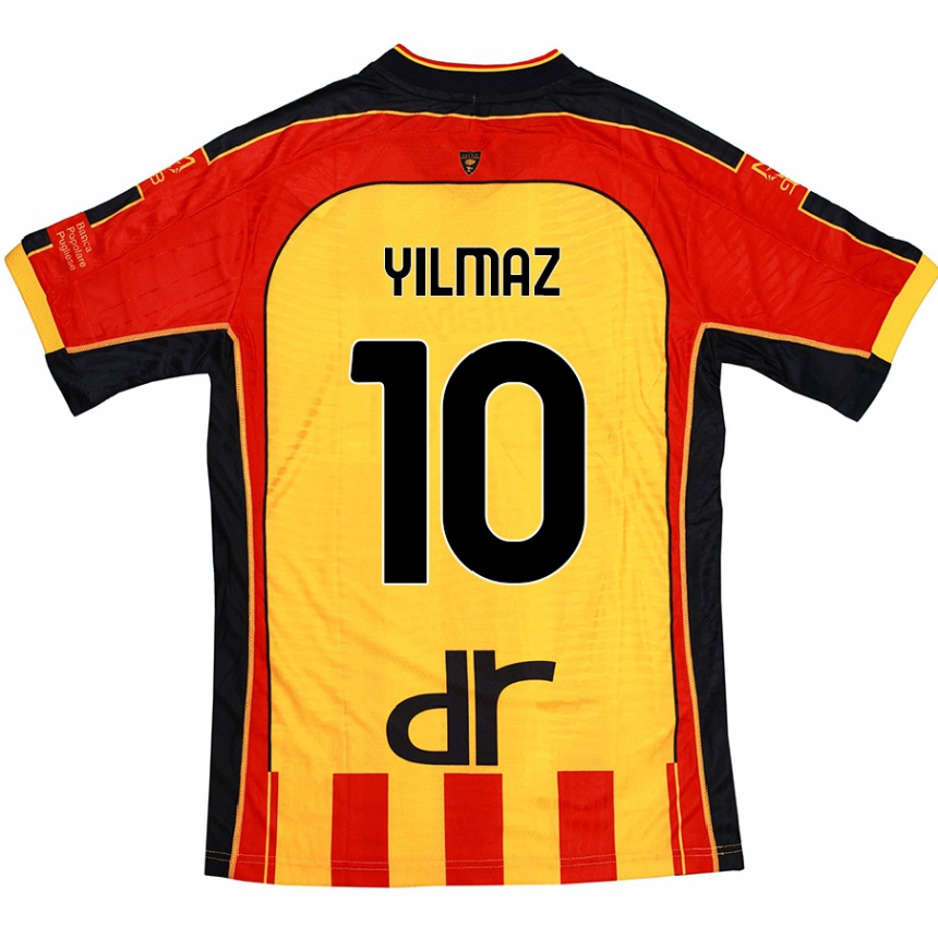 キッズフットボールEnes Yilmaz#10黄 赤ホームシャツ2024/25ジャージーユニフォーム