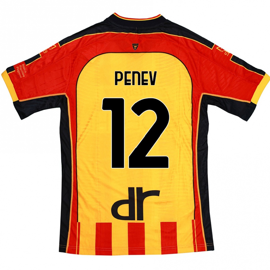 キッズフットボールPlamen Penev#12黄 赤ホームシャツ2024/25ジャージーユニフォーム