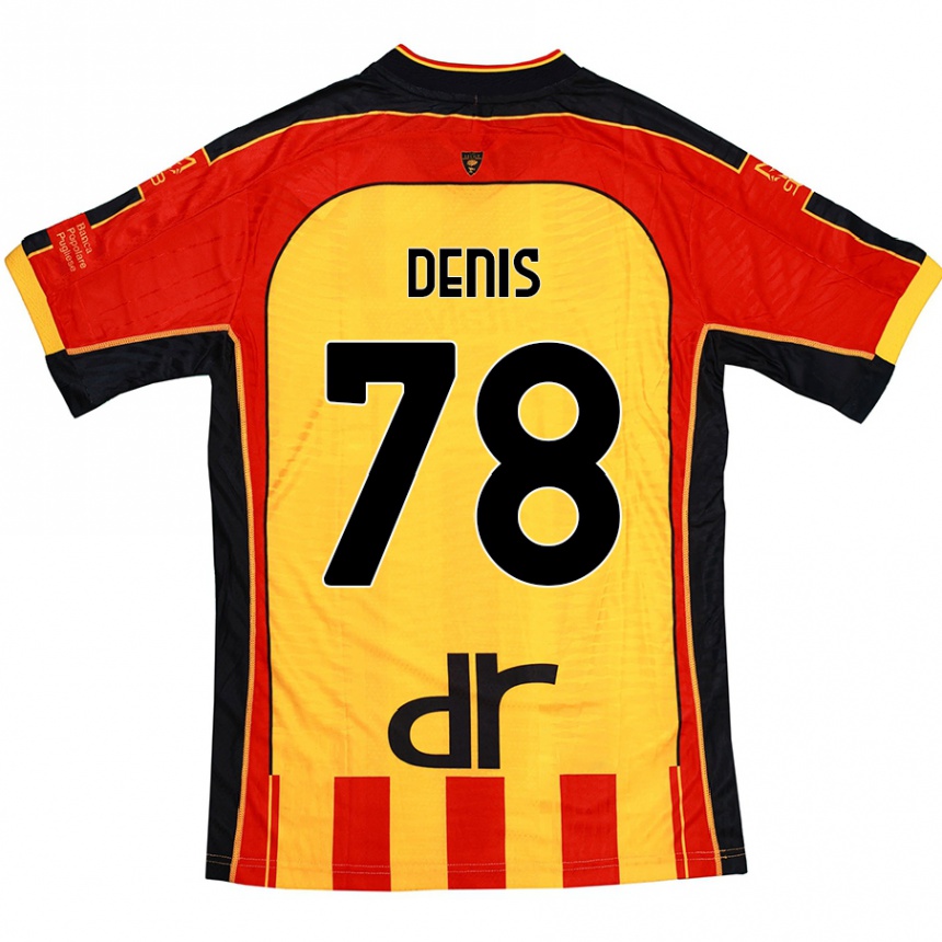 キッズフットボールMax Denis#78黄 赤ホームシャツ2024/25ジャージーユニフォーム