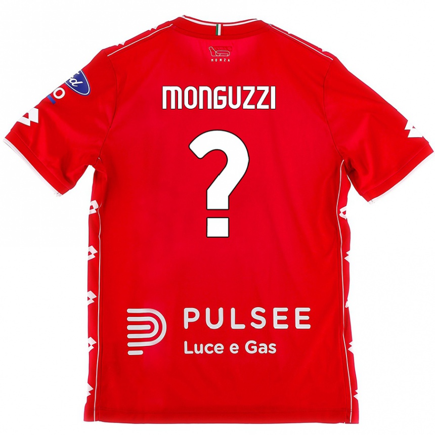 キッズフットボールFilippo Monguzzi#0赤 白ホームシャツ2024/25ジャージーユニフォーム