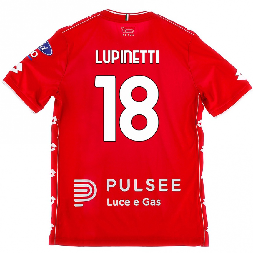 キッズフットボールTommaso Lupinetti#18赤 白ホームシャツ2024/25ジャージーユニフォーム