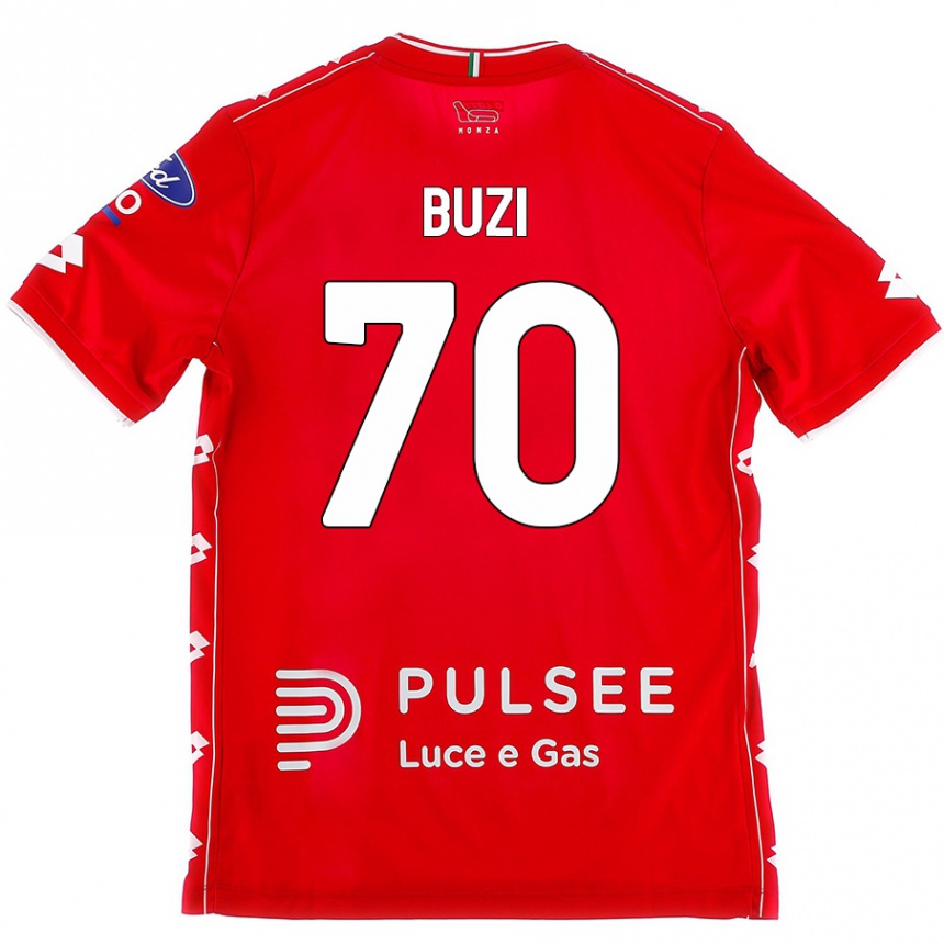 キッズフットボールLuis Buzi#70赤 白ホームシャツ2024/25ジャージーユニフォーム