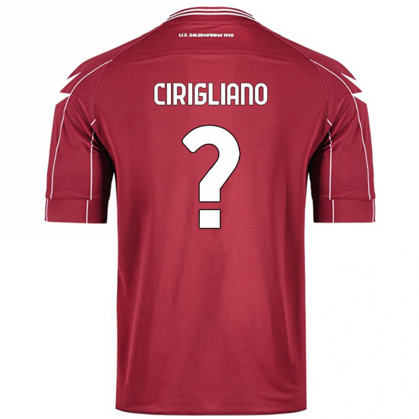 キッズフットボールGiulio Cirigliano#0ブルゴーニュホームシャツ2024/25ジャージーユニフォーム