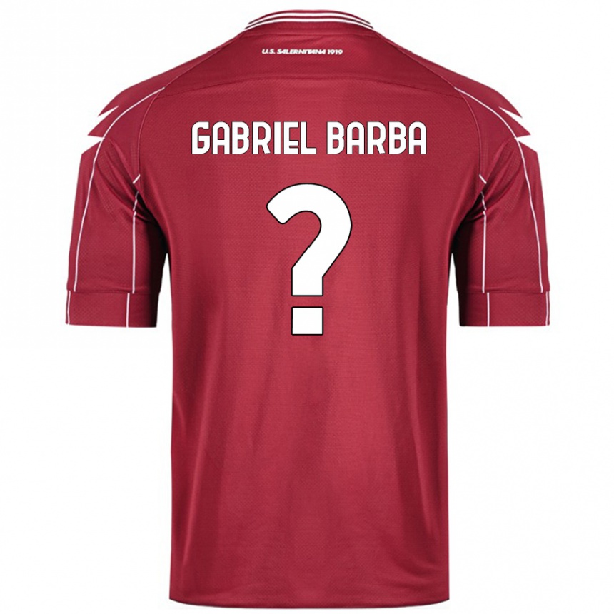 キッズフットボールLuigi Gabriel Barba#0ブルゴーニュホームシャツ2024/25ジャージーユニフォーム