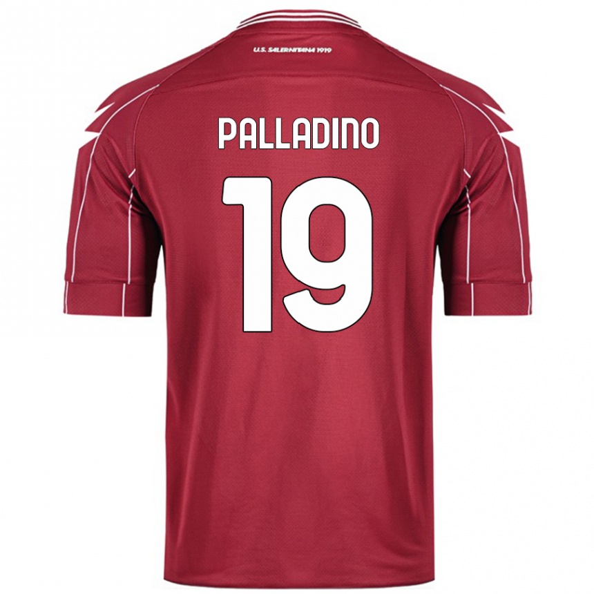 キッズフットボールAlfonso Palladino#19ブルゴーニュホームシャツ2024/25ジャージーユニフォーム