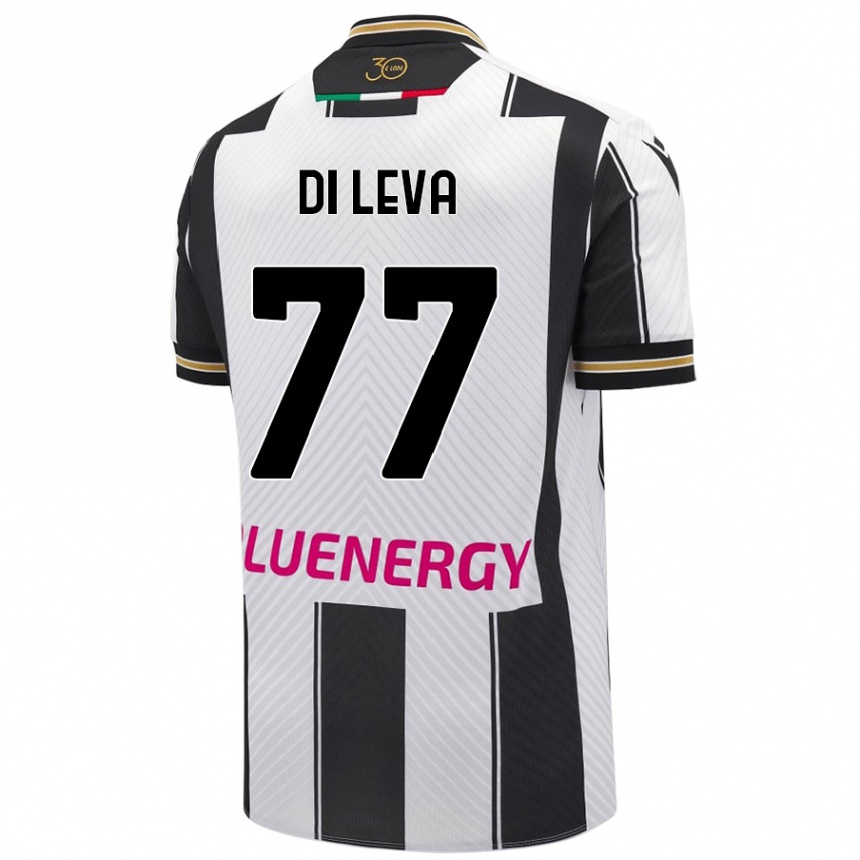 キッズフットボールVincenzo Di Leva#77白 黒ホームシャツ2024/25ジャージーユニフォーム